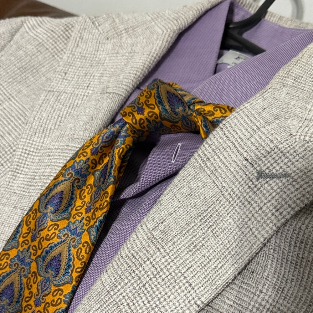 Ermenegildo Zegna Yellow and Blue Paisley Tie